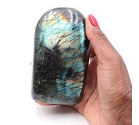 Pierre d’Ornement en Labradorite de 610 grammes et 110 millimètres, Minéral Labradorite de Madagascar, 100% d'origine Naturelle, Produit d'exception, Art minéral, Minéral de Confiance