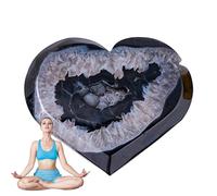 Pierre d'agate | Onyx noir | Pierre de massage de poche d'amour, cristaux de cœur | Équilibre naturel du corps, outil de méditation, grille de