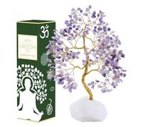 Pierre d'améthyste Arbre Chakra Arbre de Vie Base en Pierre de Quartz Naturel Feng Shui Argent Bonsaï Attirer la Bonne Chance Décoration d'intérieur holistique Arbre en Pierre 10'12"