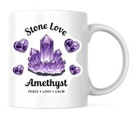 Pierre D'Amour En Cristal En Forme De Cœur - Énergie De Guérison Tasse À Café Drôle Tasses Avec Poignée Tasse Pour Homme Femme Chocolat Chaud 330Ml