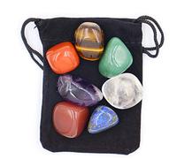 Pierre de chakra, cristaux de guérison en pierre de cristal à utiliser comme 7 pierres de chakra et pierres de souci pour la mise à la terre Méditation compensatoire Reiki (Lot de 7)
