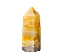 Pierre de citrine - hexagonale à facettes Prisme précieuse Reiki Décoration d'intérieur pour méditation et divination