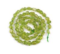 Pierre de cristal naturelle, Perles de quartz fluorite irrégulières naturelles de 4 à 8 mm for la fabrication de bijoux, bracelets et colliers, 38 cm(Olive Quartz)