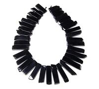 Pierre de cristal naturelle, Perles en cristal de quartz naturel, perles en pierre naturelle percées sur le dessus for la fabrication de bijoux(Black Agate,About 15 inch)