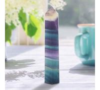 Pierre de Fluorite Naturelle, Cristal de Fluorine de Lignes Uniques, Cadeau de Quartz Lisse pour Les familles pour Les Amis(70mm-75mm)