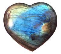Pierre de labradorite, pierre de palmier naturelle en forme cœur, cristal labradorite, poche polie, palmier en forme cœur pour chakra Reiki, méditation équilibrante, décoration d'intérieur
