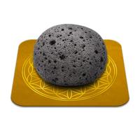 Pierre de Lave Bien-être Polie 2-3 cm Qualité Premium | Ancrage, Vitalité, Stabilité émotionnelle | Fleur de Vie incluse | Guide Pratique & Méditation Offerts | Cadeau Zen Spirituel | 1 unité