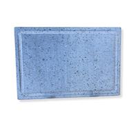 Pierre de lave sicilienne avec drain, plaque lisse pierre Ollare, rectangulaire, 30 x 38 x 1,5 cm, réfractaire, fabriquée en Italie