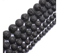 Pierre de lave volcanique noire naturelle, perles rondes de 4 à 14mm, taille au choix de 15 pouces pour la fabrication de bijoux, bracelet à faire soi-même, vente en gros Malachite