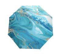 Pierre De Marbre Bleu Pailleté Parapluie Pliant Enfant Garçons Filles Automatique Protection UV Parapluies Coupe-Vent pour Voyager