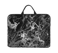 Pierre de marbre Noir, Argent, Graphite et Gris,Housse pour Ordinateur Portable 14 Pouces, Sacoche pour Ordinateur Portable, Mallette avec poignée