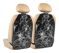 Pierre de marbre Noir, Argent, Graphite et Gris,Lot de 2 Tapis de Protection pour siège arrière de Voiture, Organisateur de siège arrière Durable