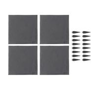 Pierre de marche décorative avec piquets d’ancrage, pierre de chemin de jardin en résine de polypropylène résistante aux intempéries pour pelouse et usage extérieur, (Grise)