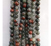 Pierre de sang Agates pierres naturelles perles 6/8/10mm Afrique perles en vrac for Agat bracelet à bricoler soi-même collier bijoux fait à la main faisant des cadeaux - décoration de la chambre (Siz