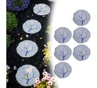 Pierre De Tremplin De Pelouse De Patio Rond 3pcs 6pcs, Pierres Décoratives De Jardin De Jardin De Style Chinois, Pavé De Motif De Tronc D’Arbre, Ornement Extérieur, 6-Pack