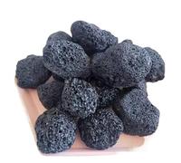 pierre decorative aquarium Pierre volcanique noire poreuse de 4 à 6cm, roche de lave brute for décoration d'aquarium et diffuseur d'huile essentielle d'aromathérapie(500g 1bag)