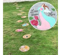 Pierre décorative circulaire vibrante for jardin, décoration d'intérieur dimensionnelle ou pavés for arrière-cour(Style2,1PC)
