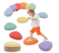 Pierre d'équilibre pour Enfants, 6 Pierres de Motricité Antidérapantes, Parcours de Motricité, Balance Stepping Stones, Dalles Sensorielles Intérieur & Extérieur, Favorise l'équilibre et la Motricité