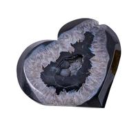 Pierre d'onyx noir | Cœurs polis sculptés pierres précieuses en onyx noir | Pierres sculptées en d'agate polies pour un équilibre naturel du corps, et grille de