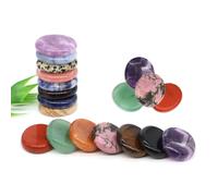 Pierre d'œuvre du pouce de 1.2 pouces, améthyste naturelle, Quartz, cristal de guérison, Massage, pierre précieuse de paume, méditation Reiki, énergie domestique, cadeau Black Larvakite