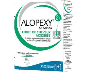 Pierre Fabre Alopexy 2% Minoxidil Perte De Cheveux Modérée Flacons 3x60ml