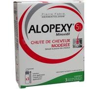 PIERRE FABRE Alopexy 5% Minoxidil Chute de Cheveux Modérée - 3 Flacons de 60 ml