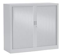 Armoire Monobloc H100xL120xP43 cm 2 Tablettes Gris (7035) Rideaux Gris