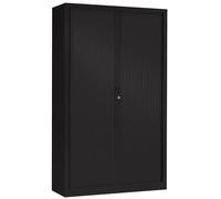 Pierre Henry Armoire A Rideaux H198 cm x L120 cm x P43 cm 4 tablettes Coloris Noir RAL 9005