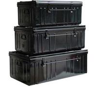 Cantine de rangement Premium en acier noir Lot de 3 : 130, 175 et 225 litres