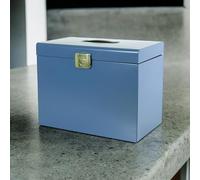 Pierre Henry Classeur ménager en métal + 5 dossiers suspendus bleu distant
