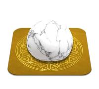 Pierre Howlite Blanche Bien-être Polie 2-3 cm Qualité Premium | Sérénité, Patience, Sagesse intérieure | Fleur de Vie incluse | Guide Pratique & Méditation | Cadeau Zen & Bien-être | 1 unité