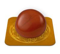 Pierre Jaspe Rouge Naturelle Polie 2-3 cm Qualité Premium | Ancrage, Vitalité et Courage | Fleur de Vie incluse | Guide Pratique & Méditation Offertss | Cadeau Zen Bien-être | 1 unité