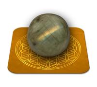 Pierre Labradorite Naturelle Polie 2-3 cm Qualité Premium | Calme, Intuition et Protection Énergétique | Fleur de Vie incluse | Guide Pratique & Méditation Offertss | Cadeau Zen Bien-être | 1 unité