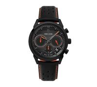 Pierre Lannier - Chronographe Monarck - Quartz Mouvement de Montre - Epaisseur du boîtier: 10.9 mm - Largeur du boîtier: 43 mm - Acier Inoxydable - Noir - Orange - 5 ATM