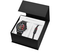 Coffret Homme Paddock Cadran Noir Bracelet Acier milanais 22 MM