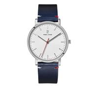 Pierre Lannier Essential 217G106 - Montre homme cuir bleu cadran blanc 40,5 mm