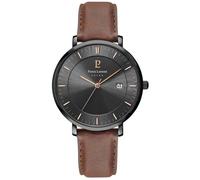 Pierre Lannier Homme Solaire INTI - 209G434 - Cadran Noir Bracelet Cuir Brun