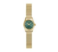 Pierre Lannier - Montre Pya - cadran vert - boîtier doré - bracelet milanaise doré