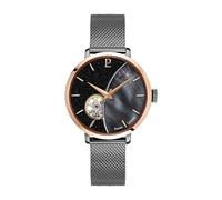 Montre - Pierre Lannier - Céleste - Automatique - Noir - 37mm - Maille milanaise