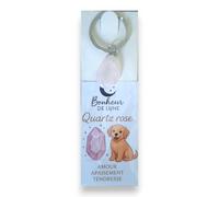 Pierre Lithothérapie pour Chiens Amethyste Jaspe Rouge Oeil de Tigre Quartz Rose Apaisement Vitalité Stabilité Tendresse pour Collier 100% Français Fait avec Amour (Quartz Rose)