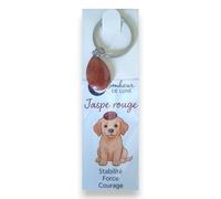 Pierre Lithothérapie pour Chiens Amethyste Jaspe Rouge Oeil de Tigre Quartz Rose Apaisement Vitalité Stabilité Tendresse pour Collier 100% Français Fait avec Amour (Jaspe Rouge)