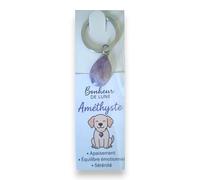 Pierre Lithothérapie pour Chiens Amethyste Jaspe Rouge Oeil de Tigre Quartz Rose Apaisement Vitalité Stabilité Tendresse pour Collier 100% Français Fait avec Amour (Améthyste)
