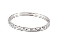 Pierre Lorren Bracelet fait à la main en argent avec motif clé grecque méandre - Bijou de méandre - Grèce antique - Vie éternelle, amour, succès et bonheur - Cadeau d'anniversaire pour fille - Cadeau