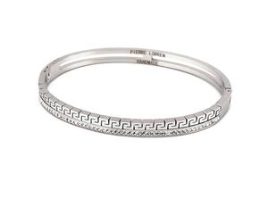 Pierre Lorren Bracelet fait à la main en argent avec motif recque méandre - Bijou de méandre - Grèce antique - Vie éternelle, amour, succès et bonheur - Cadeau d'anniversaire pour fille - Cadeau