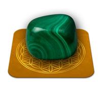 Pierre Malachite Naturelle Polie 2-3 cm Qualité Premium | Lâcher-prise, Transformation et Équilibre | Fleur de Vie incluse | Guide Pratique & Méditation Offertss | Cadeau Zen Bien-être | 1 unité