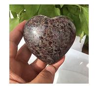 Pierre minérale de Pierre semi-précieuse naturelle Bourgogne Grenat Cristal Spécimens bruts Cœur sculpté for une décoration de saine Balance Décoration de pierres précieuses collecte à domicile ( Size
