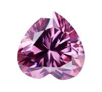 Pierre moissanite en forme de cœur de 1 à 5 carats - 3 excellentes pierres précieuses en vrac - Testeur de diamant pour la fabrication de breloques et de bijoux, 8x8mm-2ct, Moissanite