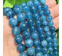Pierre Naturelle Bleu Foncé Calcédoine Jades Perles Rondes Perles D'espacement En Vrac Pour La Fabrication De Bijoux 4/6/8/10/12mm DIY Bracelets Faits À La Main-Bleu Jade,8mm (approx 46pcs)