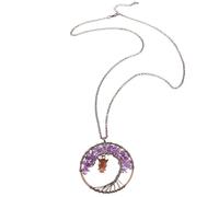 Pierre Naturelle Collier Élégant Hibou Pendentif, Créatif pour Femme