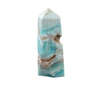 Pierre naturelle de paysage des Caraïbes à quatre pilotes de minerai héro - polaire, tour de cristal d'obélisque de minerai héro - polaire thérapeutique (50-200 g)